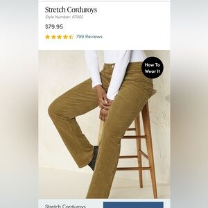 Women's Green Corduroy Jeans